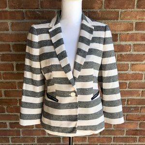 The Limited Blazer Stripe Blue & White Button